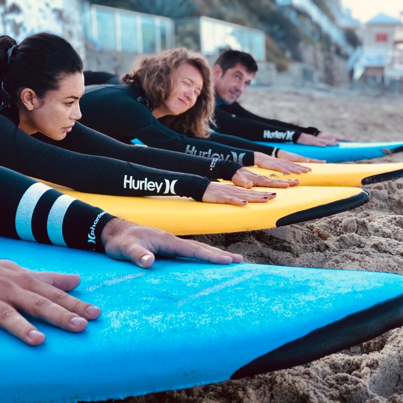 a person lying in a pool