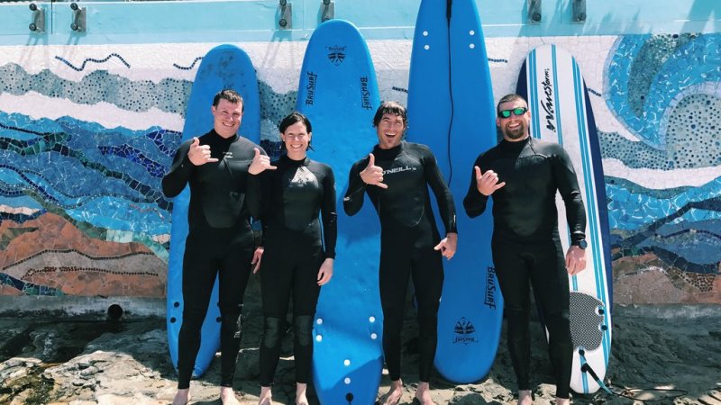 a group of people posing for a photo