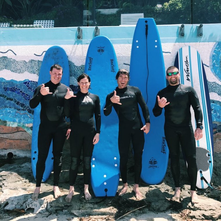 a group of people posing for a photo