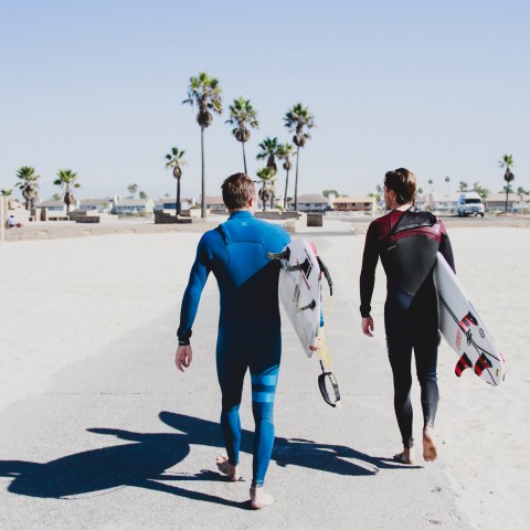 a group of people walking in the snow